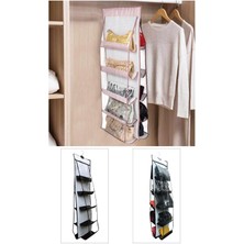 Şeffaf 10 Cepli Dolap Içi Çanta Organizer, Düzenli Saklama Çözümü