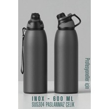 Creatividad Solutions Inox Çelik Termos - 600 ml SUS304 Çelik Termos Profesyonel Gri 722129