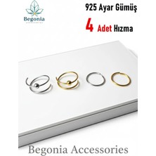 Begonia Accessories 925 Ayar Gümüş 4 Adet Halka Hızma Set 6