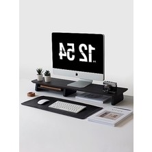 MarkEntegra Ahşap Monitör Yükseltici, Bilgisayar Ekran Standı, Ceviz Renk