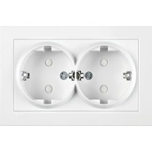 MarkEntegra Ikili Topraklı Priz - Çarpma Koruma Mekanizması ile