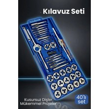 Creatividad Solutions 40 Parça Profesyonel Metrik Ters Kılavuz ve Pafta Seti - Hassas Diş Açma ve Onarım Takımı
