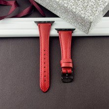 Kuzgun Deri Apple Watch Seri 10 11 42MM - 38 40 41MM - Se 1 2 3 40MM - Seri 1 2 3 4 5 6 7 8 9 Uyumlu Hakiki Deri El Yapımı Unisex Saat Kayışı, Deri Kordon