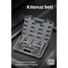 Creatividad Solutions 40 Parça Profesyonel Metrik Kılavuz ve Pafta Seti - Hassas Diş Açma ve Onarım Takımı