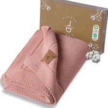 MarkEntegra %100 Organik Pamuklu Yumuşak Bebek Battaniyesi - Pembe