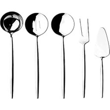 MarkEntegra 5 Parça Paslanmaz Çelik Servis Seti - Gümüş