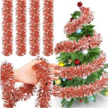 MarkEntegra 1.7 Metre Kırmızı Kalın Yılbaşı Püskül Süsü Tinsel Garland