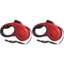 MarkEntegra Katlanabilir Köpek Kurşunu - Kırmızı, 10 Ft