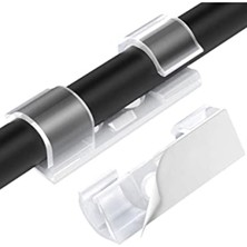 MarkEntegra Yapışkanlı Kablo Sabitleyici Klipsler - 20 Adet, Şeffaf