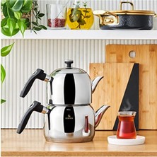 MarkEntegra Indüksiyon Tabanlı Mini Çelik Çaydanlık Takımı