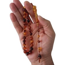 MarkEntegra Kehribar Görünümlü 33’lü Tesbih, Sistemli Model ve Püskül