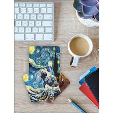 MarkEntegra Van Gogh Temalı Ahşap Bardak Altlığı, 6'lı Set (9X9CM)