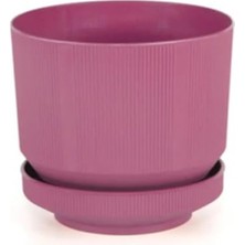 MarkEntegra Plastik Tabaklı Saksı - 6 Litre (Fuşyası)