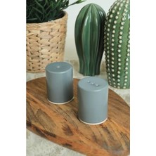 MarkEntegra Mat Yeşil 6 cm Stackable Tuzluk ve Biberlik Seti