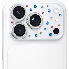 Kuzoom iPhone 17 Pro Max Uyumlu Taşlı All In One Tam Kaplayan Kamera Lens Koruyucu - Dreamy Stars