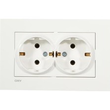 MarkEntegra Beyaz Ikili Topraklı Priz