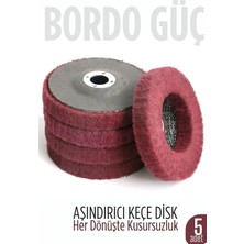 Creatividad Solutions 11 cm Endüstriyel Aşındırıcı Keçe Disk – 22 mm Iç Çaplı Zımpara Fırçası 5 Adet 722479