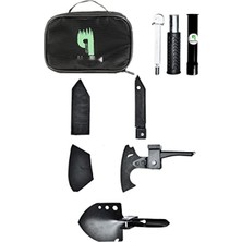 MarkEntegra Katlanır Multitool Seti: Kürek, Balta, Bıçak, Testere ve Çekiç