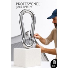 Creatividad Solutions Çelik Yan Açılır Karabina -10 mm Kamp, Tırmanış ve Günlük Kullanım Için Kilit