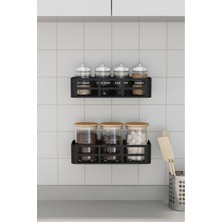 2 Katlı Yapışkan Mutfak ve Banyo Rafı, Baharat ve Eşyalar Için Organizatör