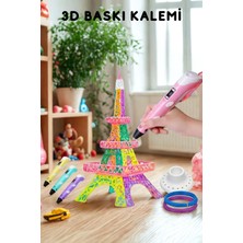 aklow akyoleticaret 3D Kalem Seti Dijital Göstergeli + 3 Renk Filament Hediyeli Eğitici Yazıcı Abs/pla