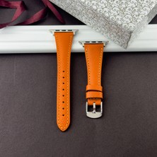 Kuzgun Deri Apple Watch Seri 10 11 42MM - 38 40 41MM - Se 1 2 3 40MM - Seri 1 2 3 4 5 6 7 8 9 Uyumlu Hakiki Deri El Yapımı Unisex Saat Kayışı, Deri Kordon