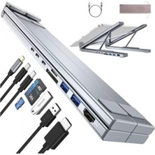 MarkEntegra Usb-C Taşınabilir Laptop Standı, HDMI 4K ve Çoklu Port Hub