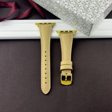 Kuzgun Deri Apple Watch Seri 10 11 42MM - 38 40 41MM - Se 1 2 3 40MM - Seri 1 2 3 4 5 6 7 8 9 Uyumlu Hakiki Deri El Yapımı Unisex Saat Kayışı, Deri Kordon