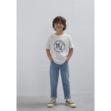 Mavi Mj Logo Baskılı Ekru Tişört 6610395-70057