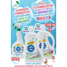 Rindamor %100 Doğal Bitkisel Kokusuz Bebek Sıvı Çamaşır Deterjanı-Leke Çıkarıcı Seti