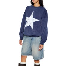 F21 Yıldız Baskılı Sweatshirt