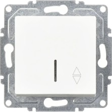 Günsan Elektrik Günsan Eqona  Radius  Neoline Işıklı Vavien, Beyaz (Mekanizma + Tuşkapak)