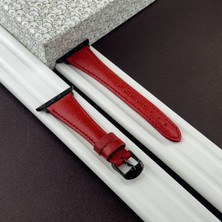 Kuzgun Deri Apple Watch 10 11 46MM - Ultra 1 2 3 49MM - Se 1 2 3 44MM - 42 44 45 46 49MM Seri 1 2 3 4 5 6 7 8 9 10 Ultra Uyumlu Hakiki Deri El Yapımı Kadın Saat Kayışı, Apple Deri Kordon