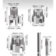Vanckey Pprc Pvc Boru Dış Diş Açma Seti 3’lü – 1/2” 3/4” 1” Parmak Pafta Kılavuz Matkap Uyumlu