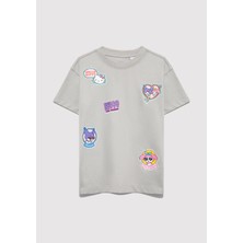Mavi Hello Kitty Baskılı Gri Tişört 7610423-70075