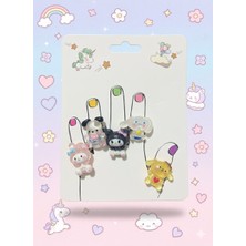 Kuromi Cinnamoroll My Melody 5 Adet Ayarlı Yüzük Set Kız Çocuk Genç Kadın Hediyelik