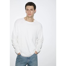 Mavi Uzun Kollu Ekru Basic Tişört 0613169-70057