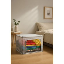 Katlanabilir Pvc Dolap Düzenleyici, Çelik Destekli, 38X48X28CM