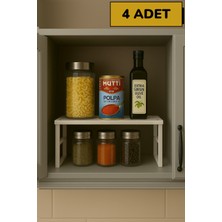 4’lü Dolap Içi Düzenleyici Raf Seti, Bardak ve Makyaj Düzeni