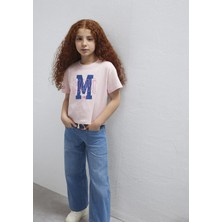 Mavi M Logo Baskılı Pembe Tişört 7610390-71007