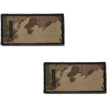 Çukurova Ütü Asteğmen Kamuflaj Gögüs Tişort Minyatür 3,5cm x 7cm Cırtlı 2 Adet Rütbe (Kara Kuvvetleri Yeni Kamuflaj )