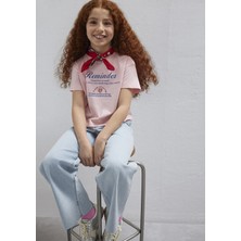 Mavi Baskılı Pembe Tişört 7610398-71007