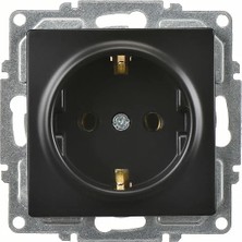 Günsan Elektrik Günsan Visage Topraklı Priz, Metalik Siyah (Mekanizma + Tuşkapak)