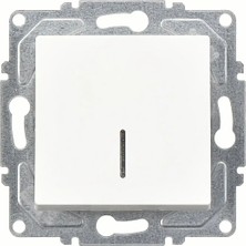 Günsan Elektrik Eqona  Radius  Neoline Işıklı Anahtar (Klipsli), Beyaz (Mekanizma + Tuşkapak)