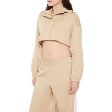 F21 Kapüşonlu Fermuarlı Crop Ceket