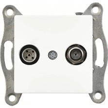 Günsan Elektrik Günsan Eqona  Radius  Neoline Uydu Prizi Sonlu (Alcad Sat-Tv), Beyaz (Mekanizma + Tuşkapak)