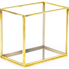 Altın Renkli Cam Fırçalık ve Düzenleyici, Şık ve Kullanışlı Tasarım