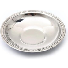 Kt Home Çay Tabağı 12'li Paslanmaz Çelik Metal Parlak Çay Tabak Damla Lokanta Kafe Restaraunt 430 0,40MM