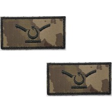 Çukurova Ütü Yedek Astsubay Kamuflaj Gögüs Tişort Minyatür 3,5cm x 7cm Cırtlı 2 Adet Rütbe (Kara Kuvvetleri )