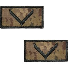 Çukurova Ütü Onbaşı Gögüs Tişort Minyatür 3,5cm x 7cm Cırtlı 2 Adet Rütbe (Kara Kuvvetleri Yeni Kamuflaj )